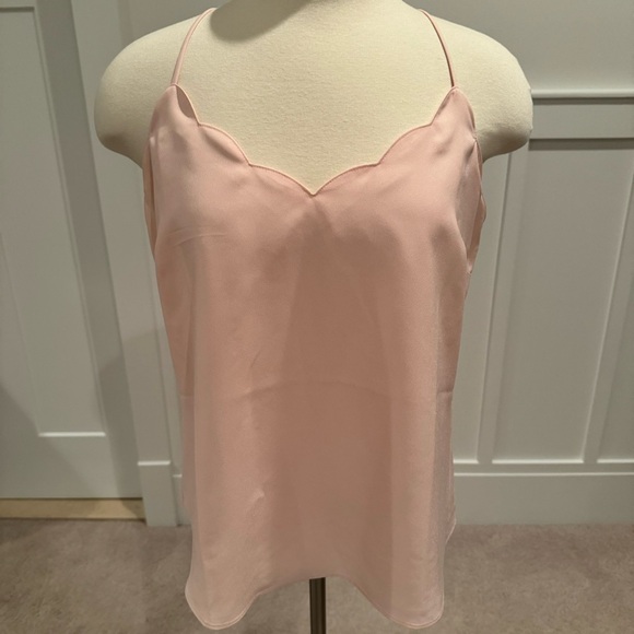 J crew pale pink scalloped tank top size 8 - Picture 1 of 7